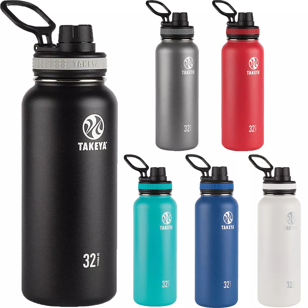 BOZ Stainless Steel Water Bottle - Vaccum Insulated Water Bottle 32 Oz -  Wide Mouth BPA Free Sport Water Bottle for Gym with Spout Lid - Thermal Hot  