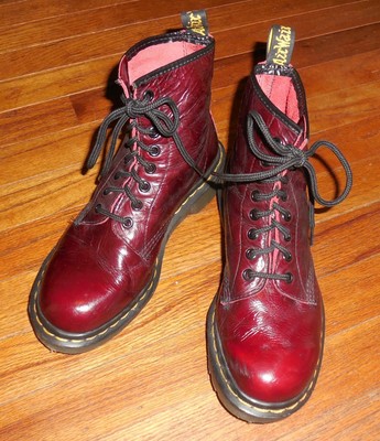 red patent leather dr martens