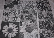 Set of 9 Throw Pillow Covers Gray and White Modern Floral Prints New 17 x17
