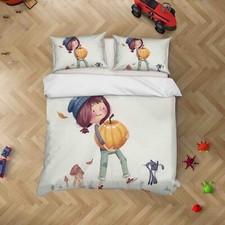 3D Child Girl Painting Kids Quilt Cover Set Duvet Cover Bedding Pillowcases
