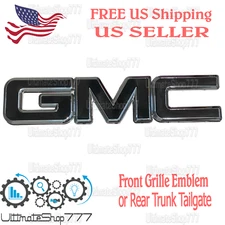 GMC BLACK-SILVER Front Grille Emblem for 1999-2007 GMC Sierra 1500 2500