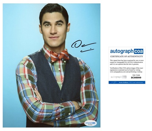 DARREN CRISS SIGNED GLEE BLAINE ANDERSON 8x10 PHOTO - ACOA COA