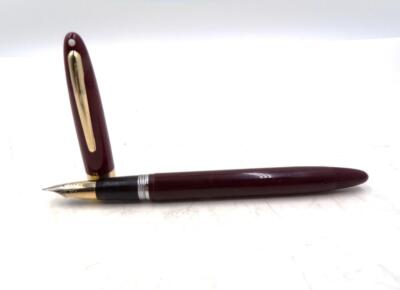 1950年代? SHEAFFER 万年筆 VALIANT Snorkel 14K NOS 1950s Sheaffer Burgundy 14k Gold Valiant Snorkel Touchdown