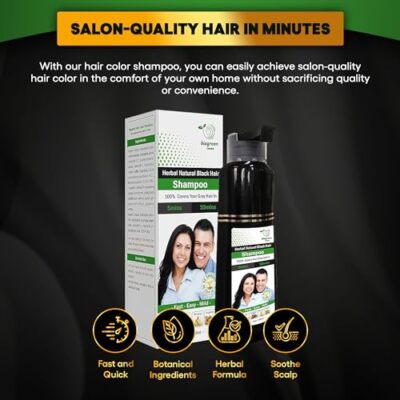 Herbal Natural Black Hair Color Shampoo - Grey Hair Coverage