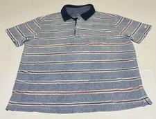 Tommy Bahama Polo Shirt Men's XL Island Modern Fit 100 Pima Cotton Blue Striped