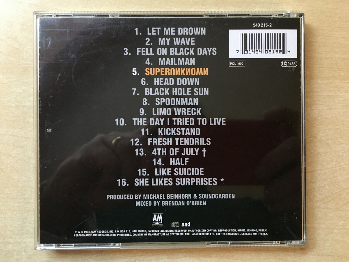 SOUNDGARDEN - SUPERUNKNOWN : ORIGINAL 1994 CD | eBay UK