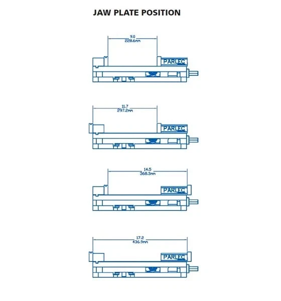 Tornillo de fresadora TE-CO PWS-6900 6" ancho de mandíbula, apertura de mandíbula de 9" Foto 2 de 3
