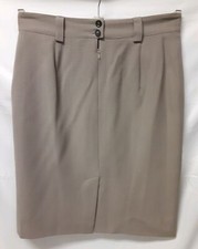 MONDI Vintage Women's Tan Khaki Business Skirt Wool Blend Straight Pencil - 44