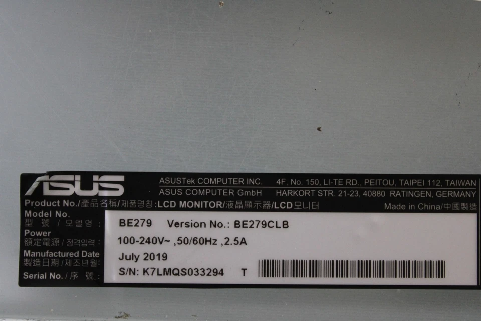 Mainboard-ASUS BE279CLB Monitor - Bild 2 von 4