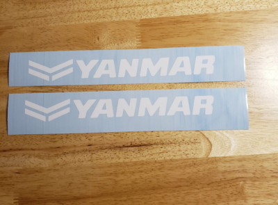 yanmar loader tractor 2PCS Replacement 10'' white Vinyl Decal Sticker Excavator