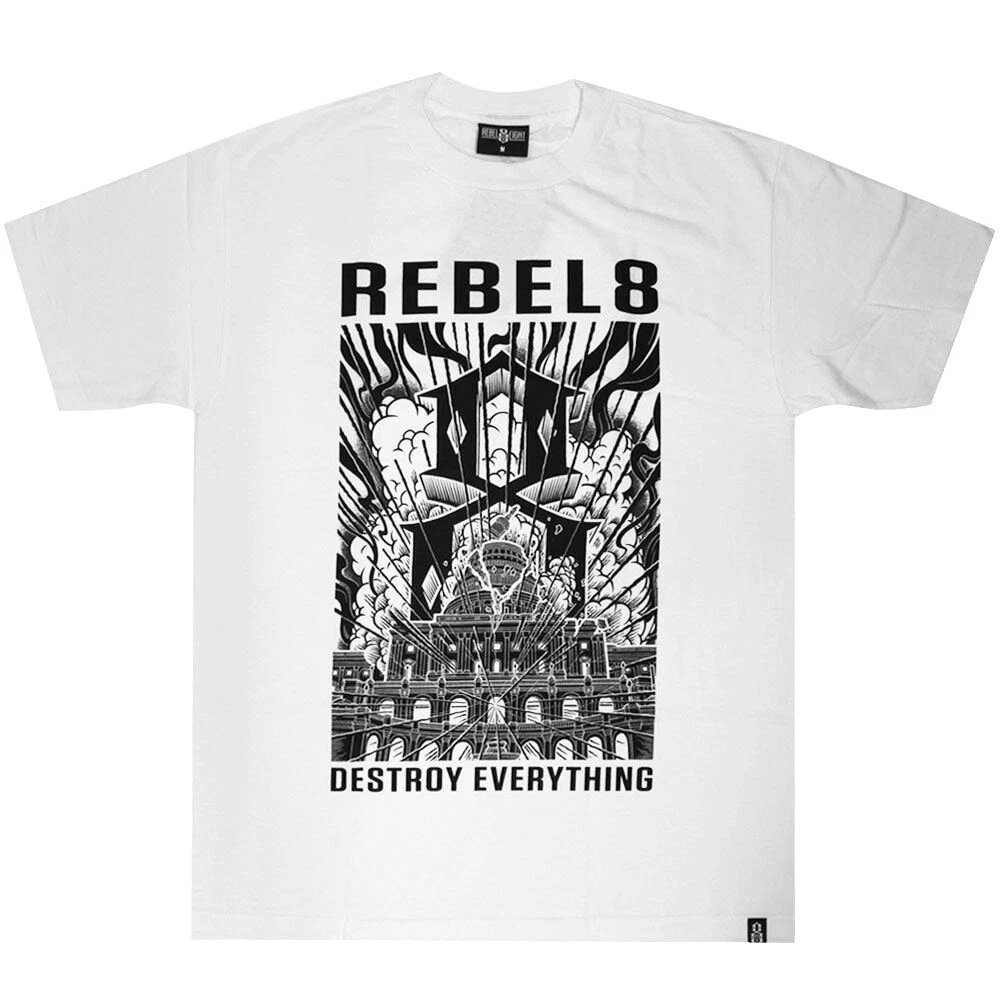 Camisetas para hombre REBEL8 de algodón de manga corta