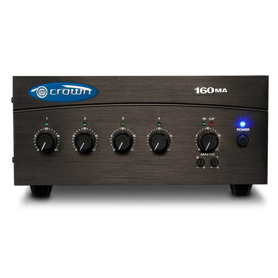 Crown 160MA 4-input 60-Watt Commercial Mixer Amplifier G160MA - Image 3 of 4