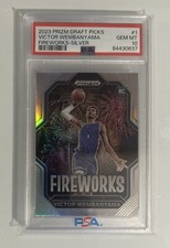 2023 Panini Prizm Draft Picks #1 Victor Wembanyama Fireworks-Silver PSA 10