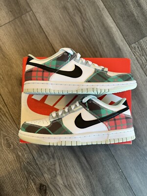 Nike Dunk Low Tartan Plaid GS DV8919-100 Size 4Y/5.5W/4M Brand New Same Day Ship
