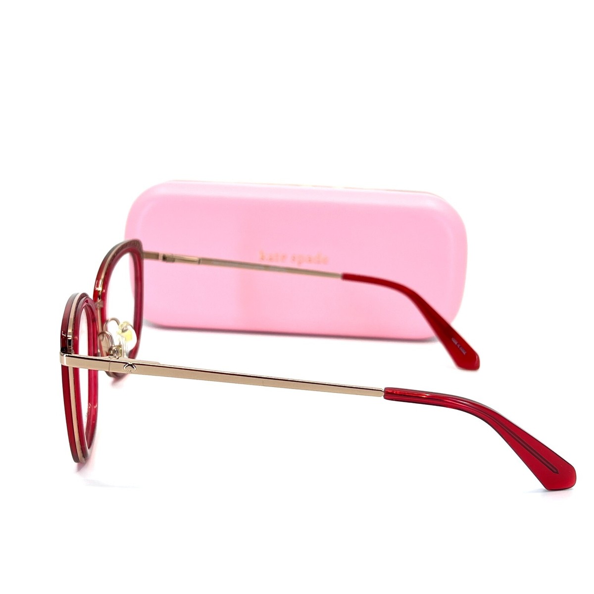 Kate Spade MADEIRA/G C9A Eyeglasses Gold Red Womens Cat Eye 