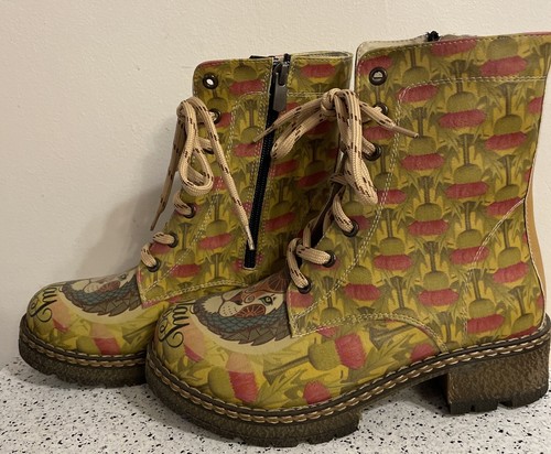 Goby Women's Multi-Colored Stay Wild Combat Boots Size 37EU/6.5US - Picture 4 of 7