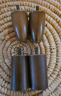 Vintage Mid Century Modern 4 Wooden Furniture Legs/Feet 3'' Tapered 