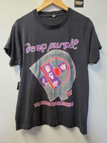 Vintage 80er Jahre tiefviolett Tour T-Shirt L 1987 Single Stitch Rock Band - Bild 1 von 9