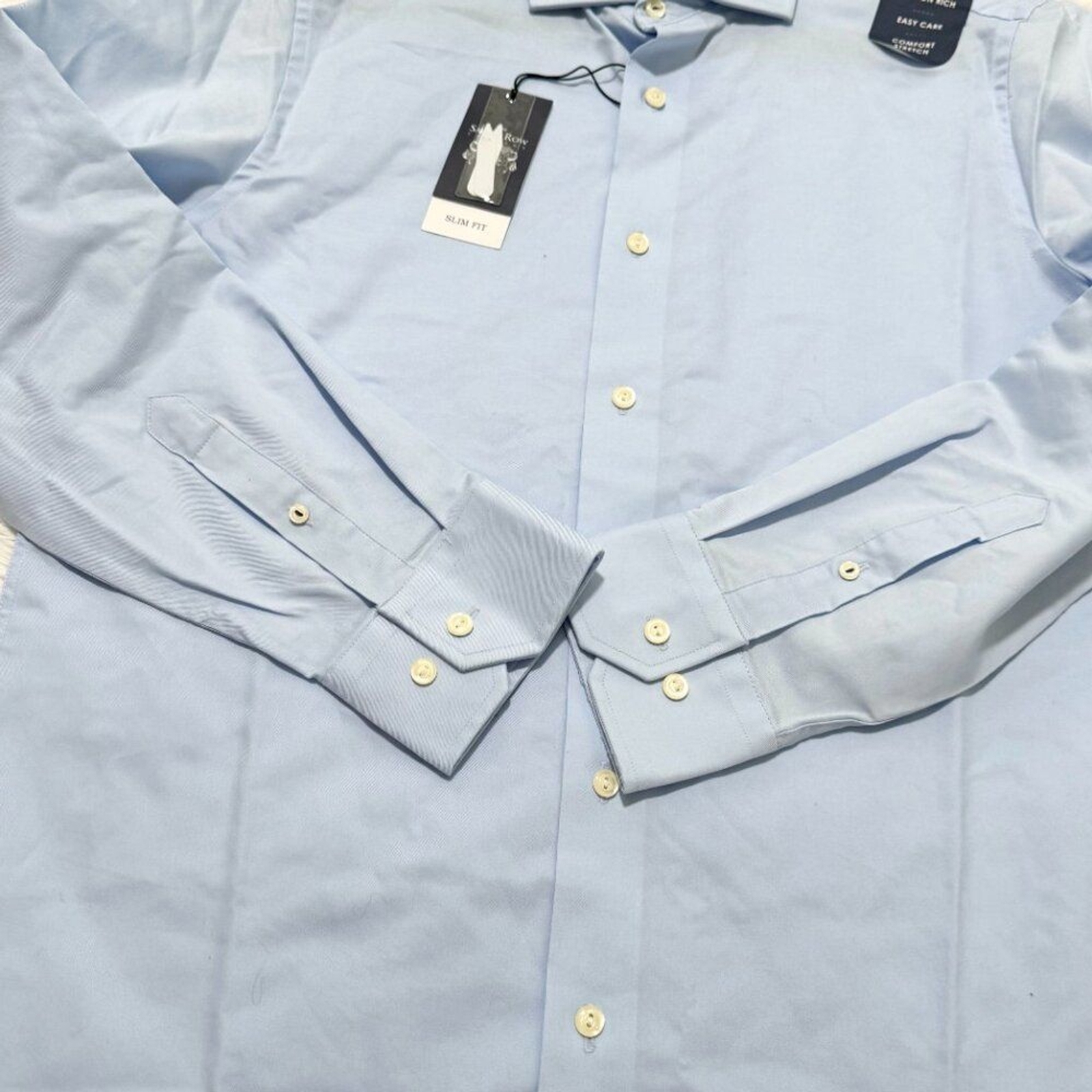 FILA Camicia uomo Savile Row casual con bottoni slim fit azzurro taglia 16