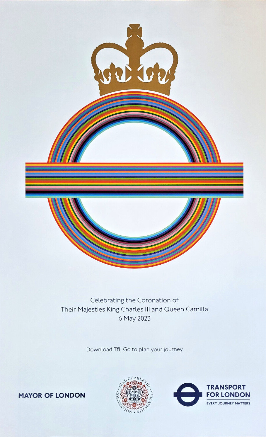 ROI CHARLES III - AFFICHE OFFICIELLE - COURONNEMENT - TFL -RARE - 500 EX - 2023