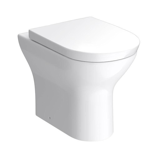 Back to Wall Toilet BTW Modern Ceramic Pan Soft Close Seat Space Saving White - Picture 4 of 9