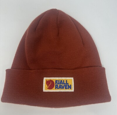 FJALLRAVEN｜HATS (VARDAG CLASSIC BEANIE TERRACOTTA BROWN Brand New Fjallraven Logo Vardag Beanie Hat -Terracotta