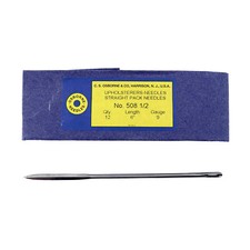C.S. Osborne Pack Of 12 Striaght Pack Needles 508-1/2, Size 6" Upholstery