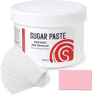Sugar Paste by Sugaring NYC + Waxing Strips for Home Use, Applicator Card