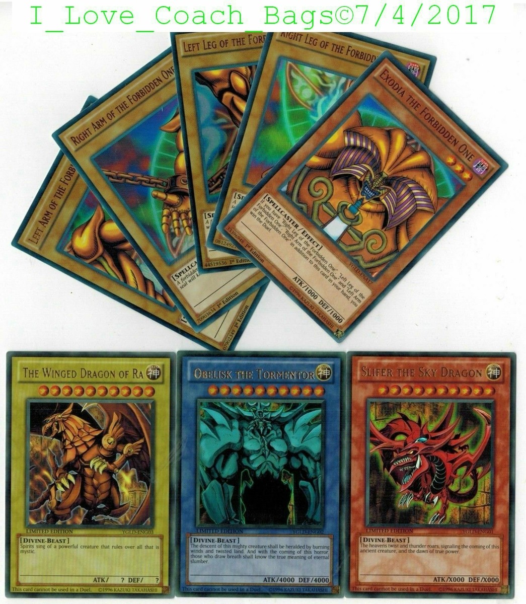 YUGIOH TCG: EXODIA + EGYPTIAN GOD CARDS: OBELISK SLIFER RA 8-CARD SET 1st  YGLD | eBay