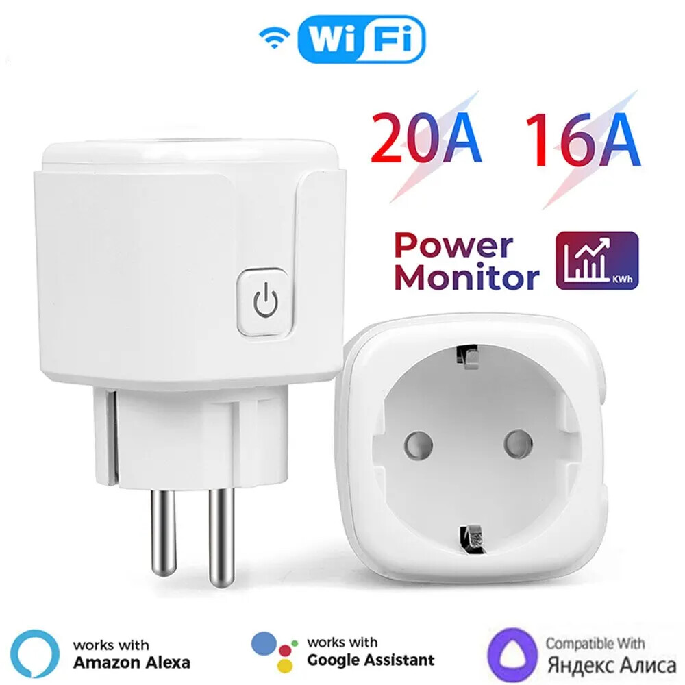 Smart Plug WiFi Socket EU 16A/20A With Power Monitoring Timing Function Works-image