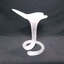 Lovely Calla Lily/ Jack-in-the-Pulpit Hand-Blown Vintage Frosted Glass Bud Vase