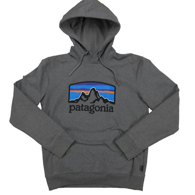 Patagonia Hoodie Mens Small Gray Uprisal Hoody Logo Spellout