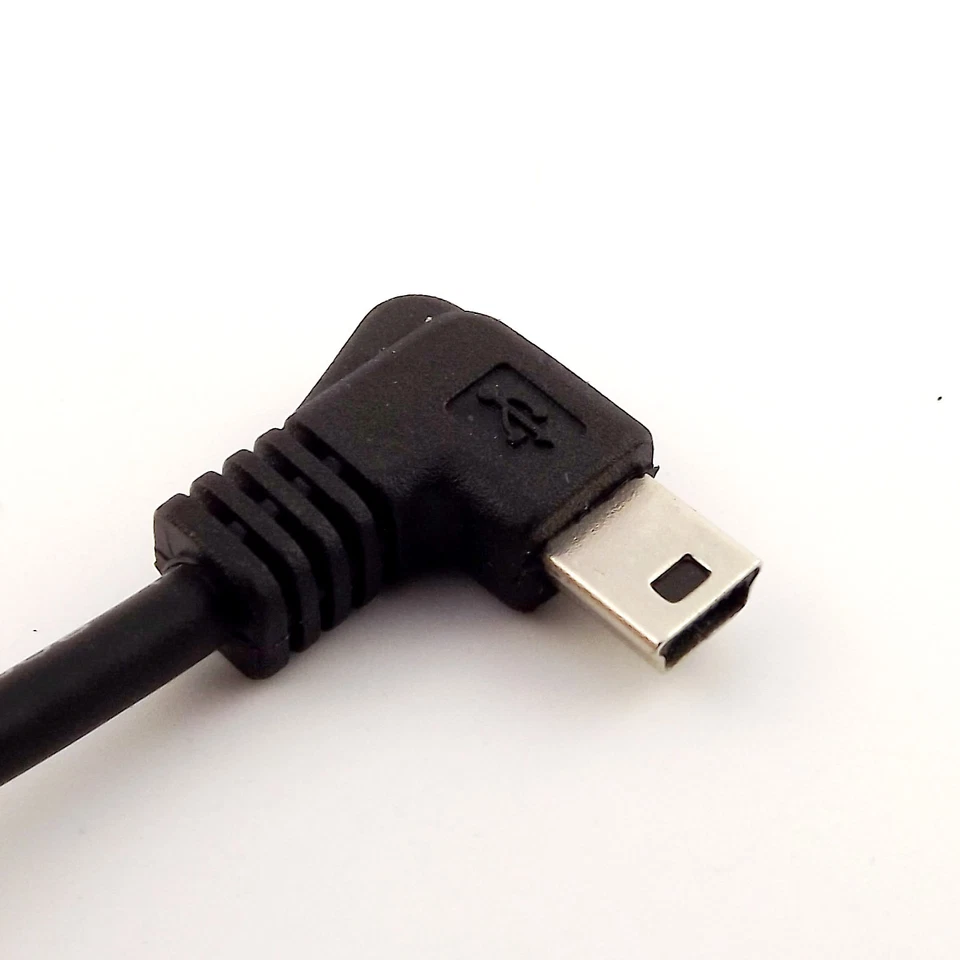 10x1FT Mini USB Male 90 Degree Right Angled to USB 2.0 A Male for Camera Mp4 GPS - Image 3 of 4
