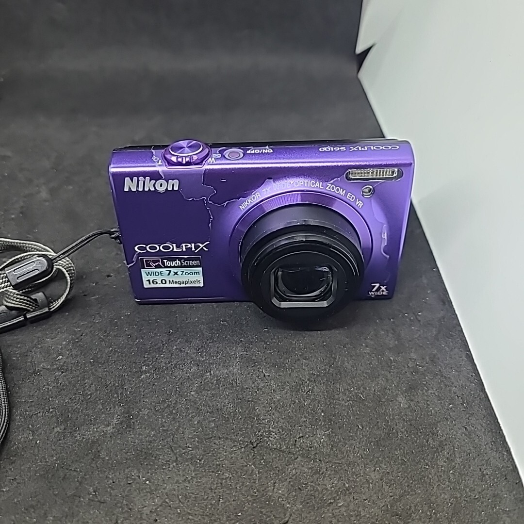 Nikon COOLPIX S6100 16.0MP Digital Camera Purple With Battery