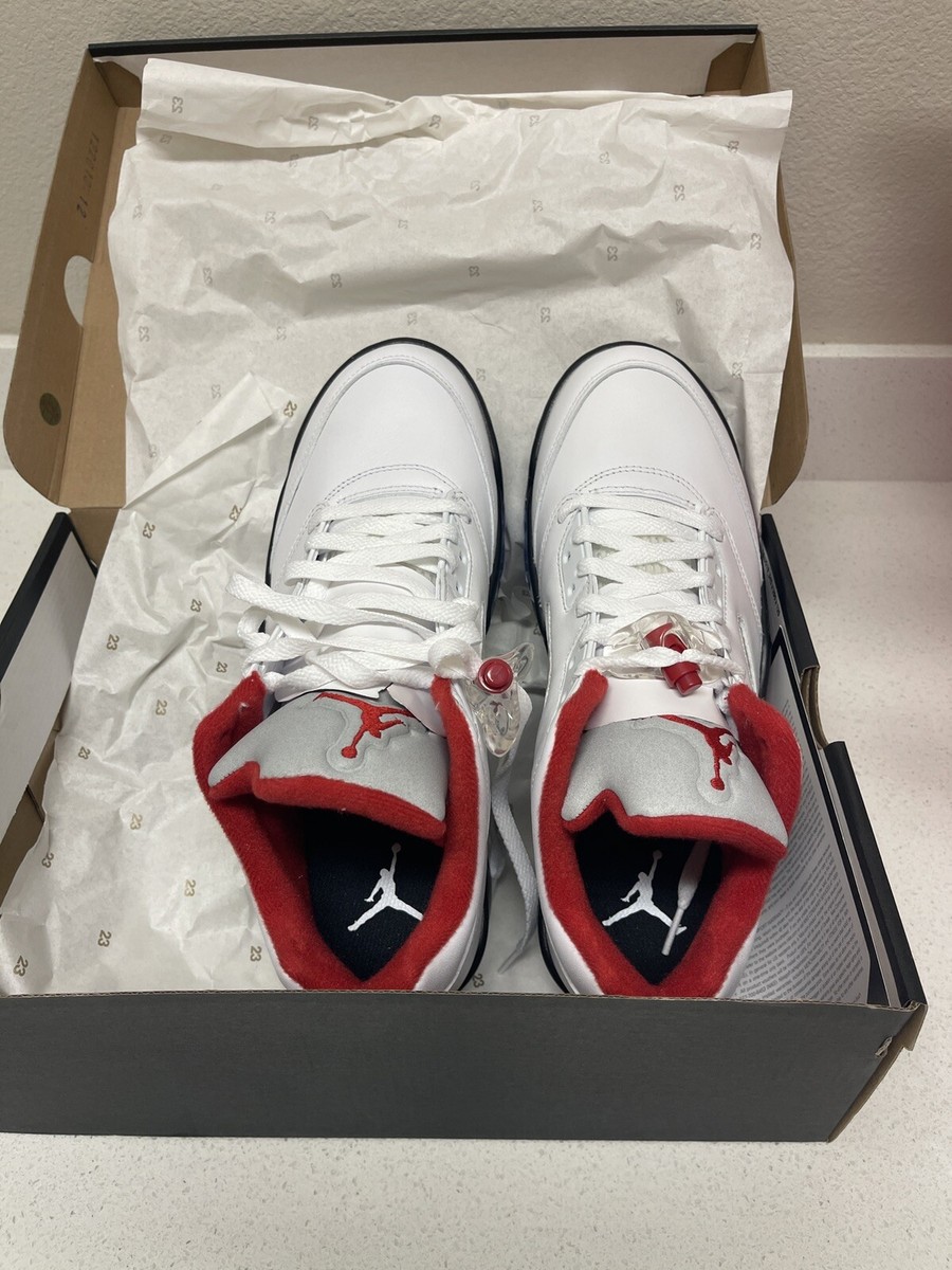 Nike Air Jordan V 5 Low Golf White Fire Red CU4523-100 Men's Nike Air Jordan V 5 Low Golf White Fire Red CU4523-100 Men's