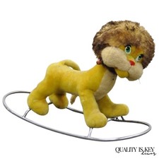 Vintage Italian Trupa Trudi Plush Stuffed Lion Rocking Childs Rocker Hobby Horse