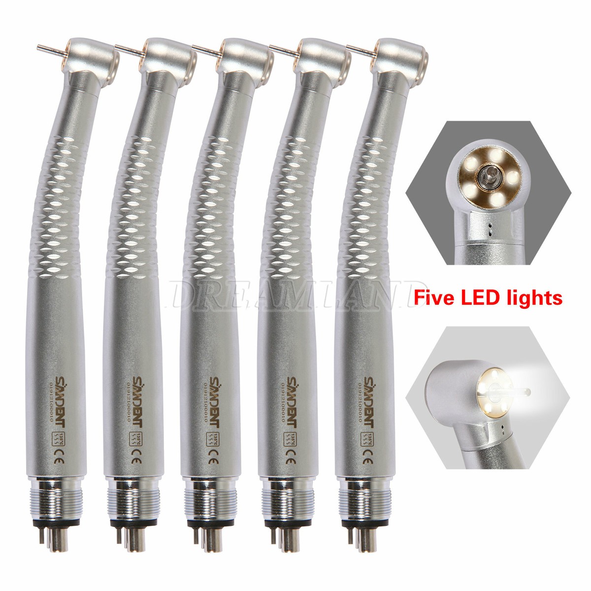 OLED 5 Light LED E-Generator Dental High Speed Fiber Optic Handpiece 2/4Hole AZ - Foto 10