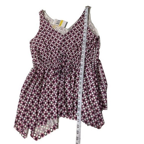 Michael Kors Resort Mauve Pink White Dot Print V-Neck Tunic Mini Dress Sz M NWT - 第 9/11 張圖片