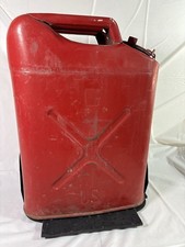 USMC Red US G METAL JERRY CAN WITH CARRY RACK 5 Gallon Clean Inside 1988