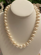 Cultured Freshwater Pearl 12mm Sterling Silver Strand Necklace 18 inch