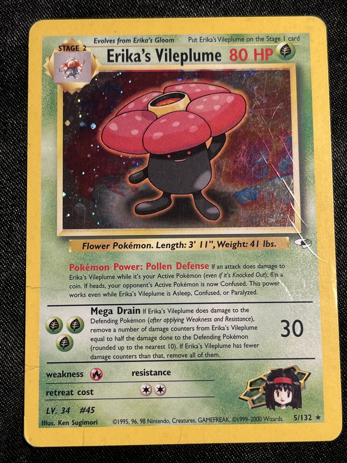 Erika's Vileplume 5/132 Gym Heroes Unlimited Holo Rare Pokemon