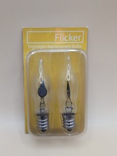 FLICKER FLAME LIGHT BULBS 1 watt Candelabra Base Flickering Candle NEW