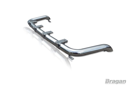 Roof Bar B + Jumbo Spots To Fit LDV Maxus V80 Van Flat Low Front Stainless Steel - Picture 5 of 9