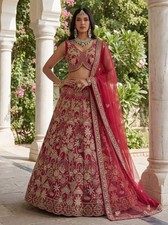 Gadhwal Silk Lehenga Choli Bridal Shower Wedding Reception Designer Set