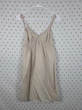 Victorias Secret Vintage 100 SILK Slip Dress Striped Nightie Lingerie MEDIUM