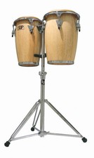 LP LP LATIN PERCUSSION JR CONGA DRUM SET w/ STAND, NATURAL WOOD - LP-JRX-AW