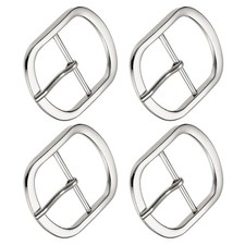 4Pcs 1.5" Single Prong Belt Buckle Oval Center Bar Buckle for DIY
