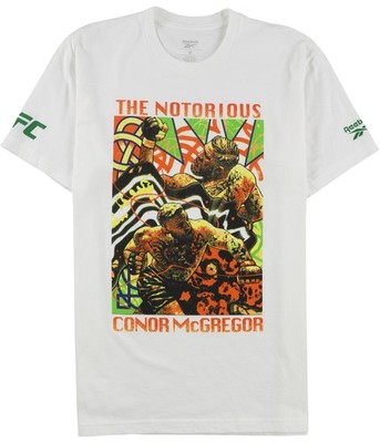 Reebok Mens Notorious Conor McGregor Graphic T-Shirt, whitemulti, 2XL
