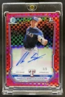 2026 Bowman Caden Scarborough Chrome Auto Red X-Fractor 1st Prospect #/5 Rangers