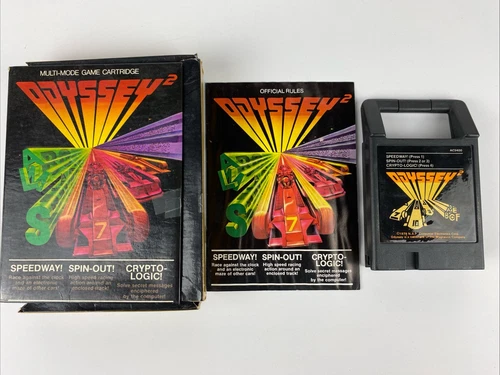 Speedway/Spin Out/CryptoLogic - Magnavox Odyssey 2 Sharp w/Box & Manual Complete